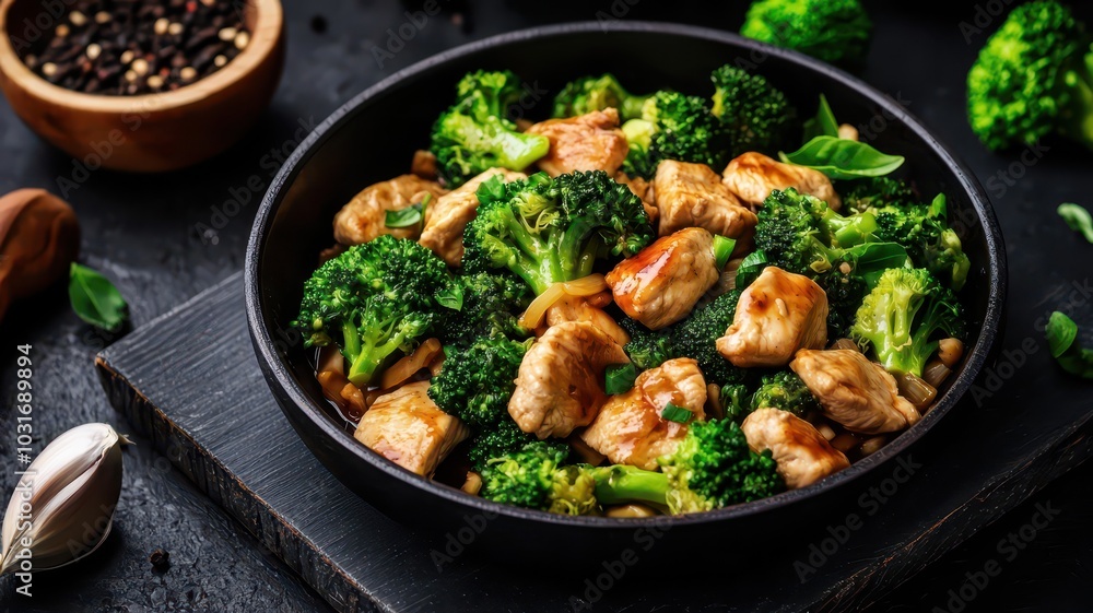 Keto-Friendly Stir Fry: Chicken and Broccoli, Grain-Free, High Protein Delight for Healthy Eating Keto-Friendly Stir Fry: Chicken and Broccoli, Grain-Free, High Protein Delight for Healthy Eating