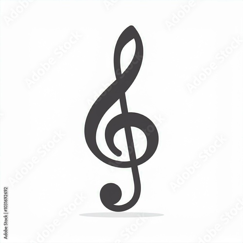 treble clef isolated on white background