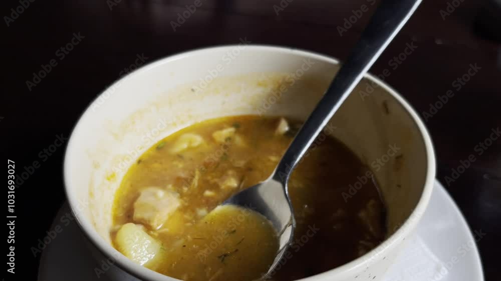 Soup in the restaurant Soup in the restaurant