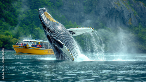 Tourists Aboard Whale-Watching Boat	