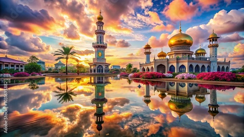 Surreal Minaret Dreams in Bandar Seri Begawan - A Unique Architectural Wonderland photo