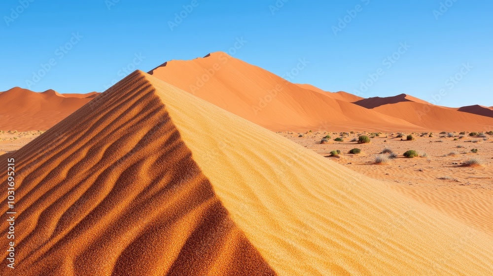 Majestic Sand Dunes in the Sahara Desert at Sunset Majestic Sand Dunes in the Sahara Desert at Sunset