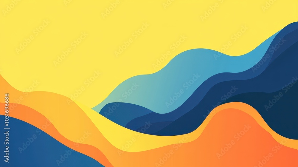 Abstract Colorful Waves on a Warm Gradient Background Abstract Colorful Waves on a Warm Gradient Background
