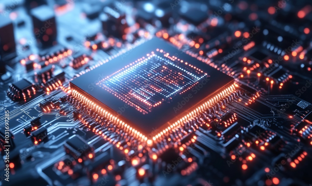 Quantum computer concept with CPU Processor quantum qubit intelligent computing technology, Generative AI Quantum computer concept with CPU Processor quantum qubit intelligent computing technology, Generative AI