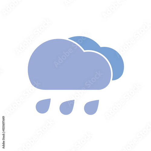 Rain icon. Cloud signs. Storm weather symbol. Raindrop symbols. Rainy icons. Vector isolated sign.