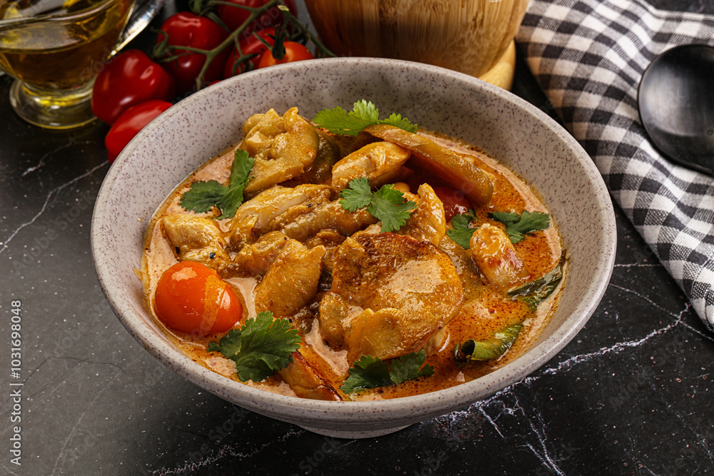 Fototapeta premium Thai Tom yum soup with chicken