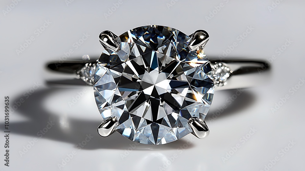 Sparkling Diamond Engagement Ring with Oval Cut Stone Sparkling Diamond Engagement Ring with Oval Cut Stone