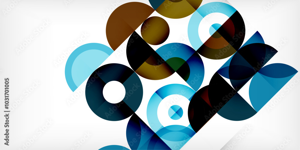 Minimal geometric abstract background. Circle square and triangle design. Trendy techno business template for wallpaper, banner, background or landing Minimal geometric abstract background. Circle square and triangle design. Trendy techno business template for wallpaper, banner, background or landing