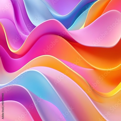 Abstract background with colorful waves 3D 