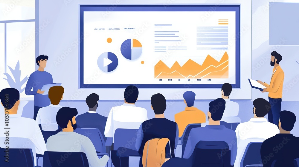 A blockchain consultant giving a presentation on the future of decentralized finance and blockchain careers to a tech-savvy audience A blockchain consultant giving a presentation on the future of decentralized finance and blockchain careers to a tech-savvy audience
