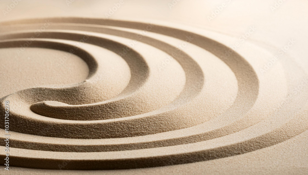Circle in sand. Zen Japanese garden background scene. Horizontal banner Circle in sand. Zen Japanese garden background scene. Horizontal banner