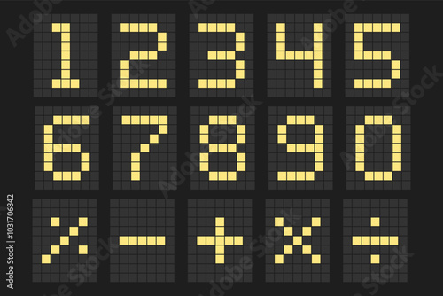  LED digital board Electronic style display information scoreboard with digits from 0 to 9, Signages,Information Panels, Sports, Games, Data Boards, Schedules. Zero to Nine Cyan clock numbers