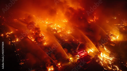 Aerial View of a Devastating Wildfire