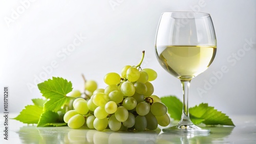 Tilt-Shift Photography of White Wine Glass and Grapes for Elegant Beverage Shots