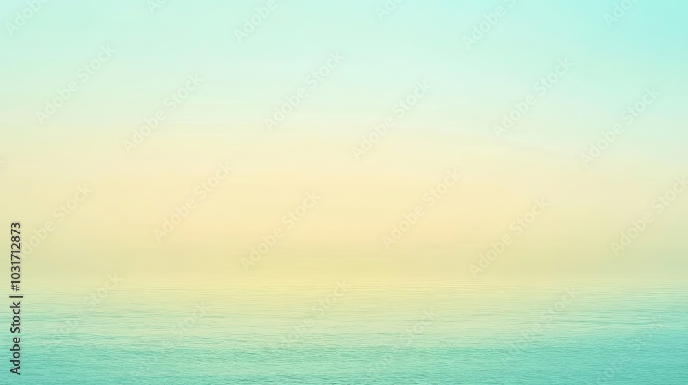 Naklejka premium Serene Coastal Horizon with Tranquil Water and a Pale Sky