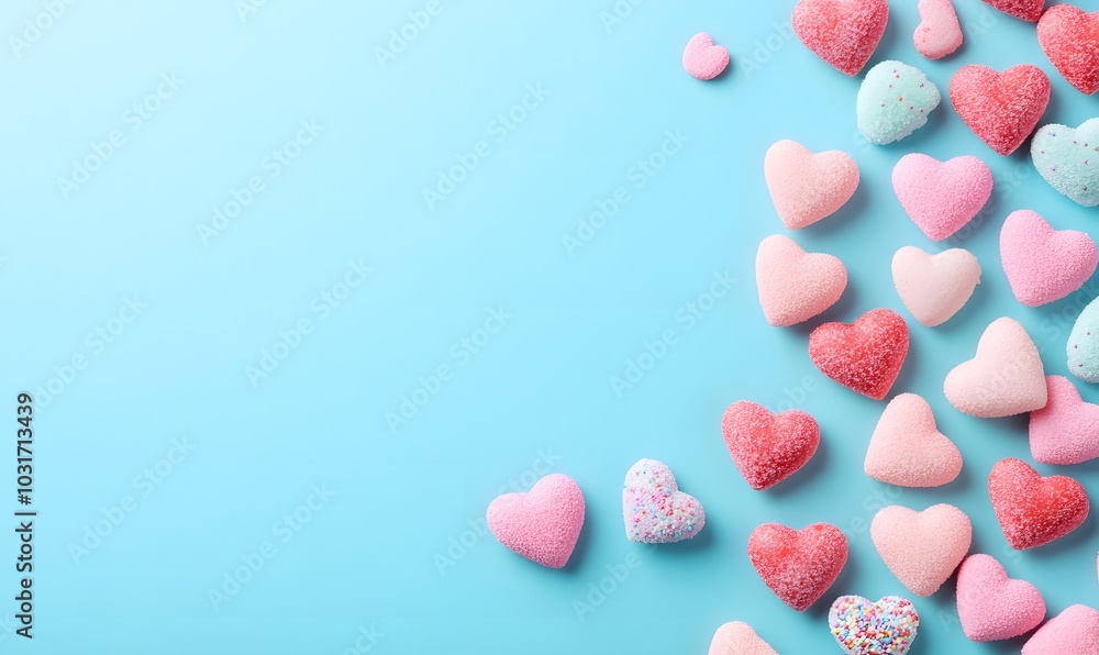 Hearts for a Valentine's Day candy backdrop, Generative AI Hearts for a Valentine's Day candy backdrop, Generative AI