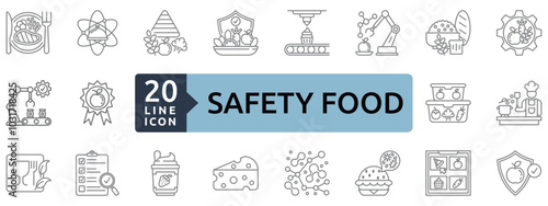 Safety food icon set