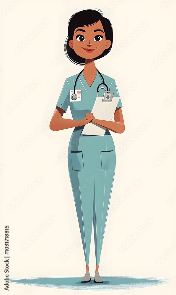 _Illustration_of_a_nurse_in_a_surgical_suit_wearing,cute_Cartoon_illustration_of_a_nurse_in_a_surgical,generation AI _Illustration_of_a_nurse_in_a_surgical_suit_wearing,cute_Cartoon_illustration_of_a_nurse_in_a_surgical,generation AI
