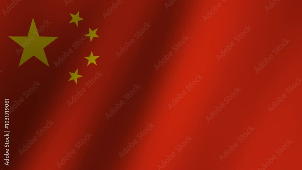 China flag is waving Animation. Flag of China waving. 4K Footage animation China flag is waving Animation. Flag of China waving. 4K Footage animation