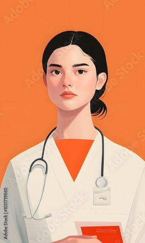 _Illustration_of_a_nurse_in_a_surgical_suit_wearing,cute_Cartoon_illustration_of_a_nurse_in_a_surgical,generation AI 