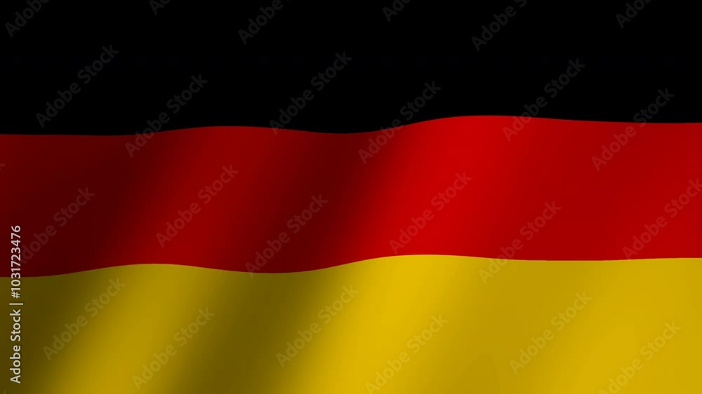 German flag is waving Animation. Flag of German waving. 4K Footage animation German flag is waving Animation. Flag of German waving. 4K Footage animation