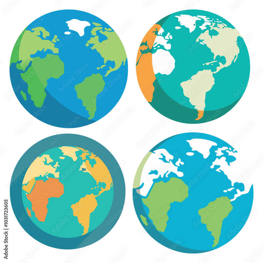 Fototapeta premium earth globe set