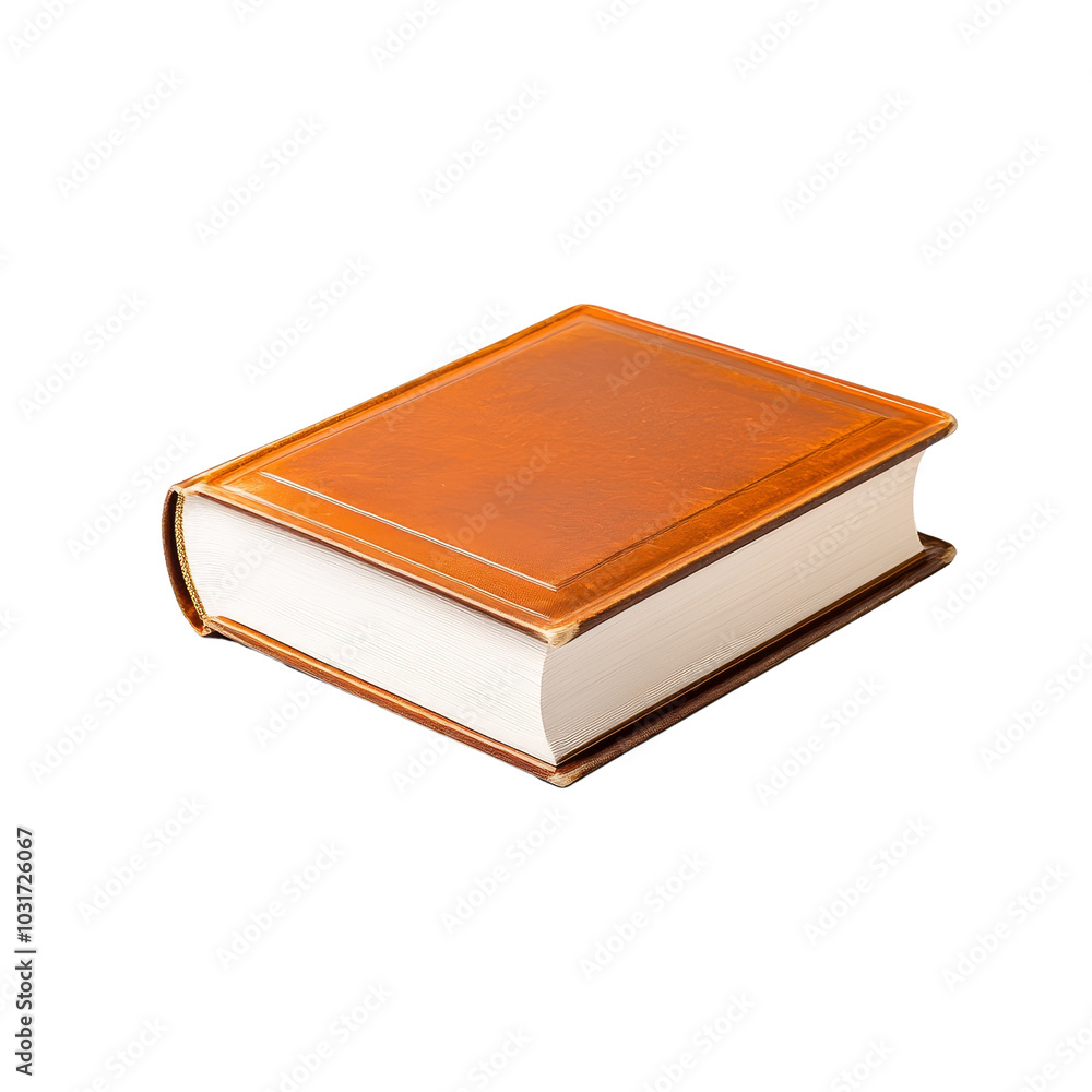 Closed book with leather cover Closed book with leather cover