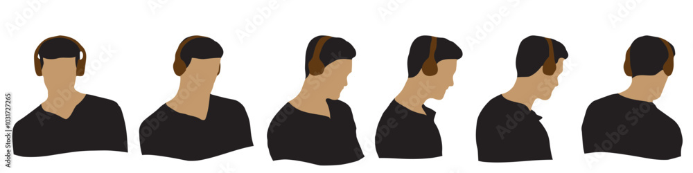 Conceptual human head isolated on white background as abstract avatar as a set or collection banner for social design concept. Human closeup anonymous faces head shot for human character illustration Conceptual human head isolated on white background as abstract avatar as a set or collection banner for social design concept. Human closeup anonymous faces head shot for human character illustration