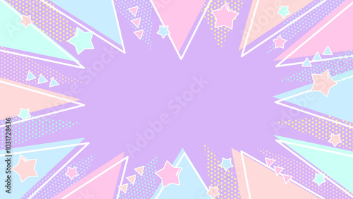 動画配信用のかわいい背景09　カラフルな集中線