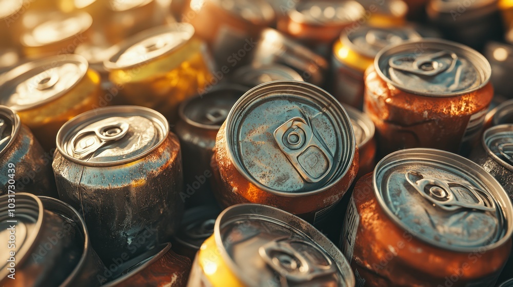Close-up of a Pile of Rusty Aluminum Cans Close-up of a Pile of Rusty Aluminum Cans