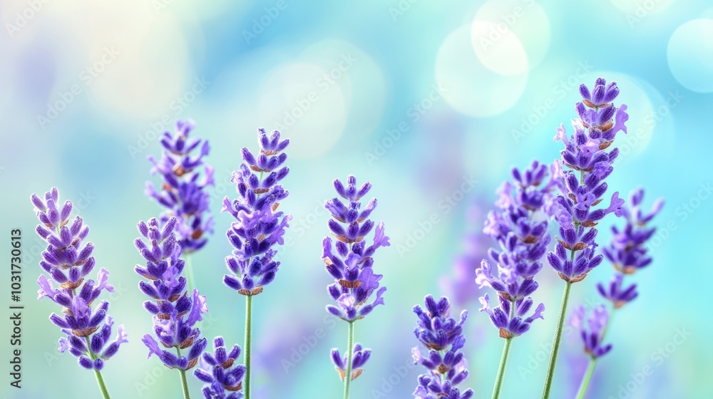 Obraz premium A serene display of lavender flowers against a soft, blurred background.