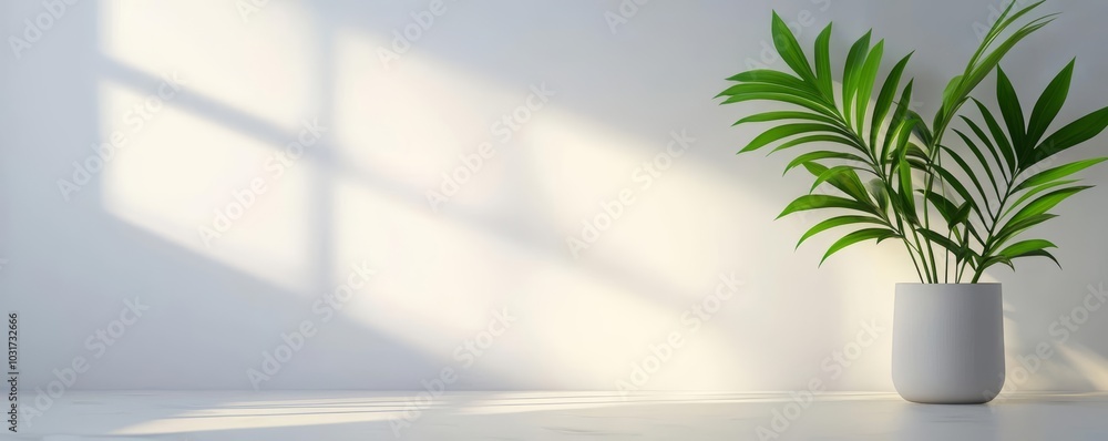Minimalist workspace near a window, fresh plants and natural light creating an inspiring daily environment Minimalist workspace near a window, fresh plants and natural light creating an inspiring daily environment