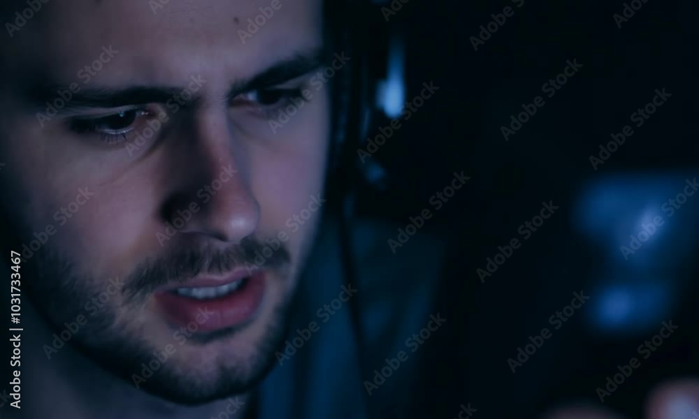 Close up of a man's face with intense eyes looking into the camera. Close up of a man's face with intense eyes looking into the camera.