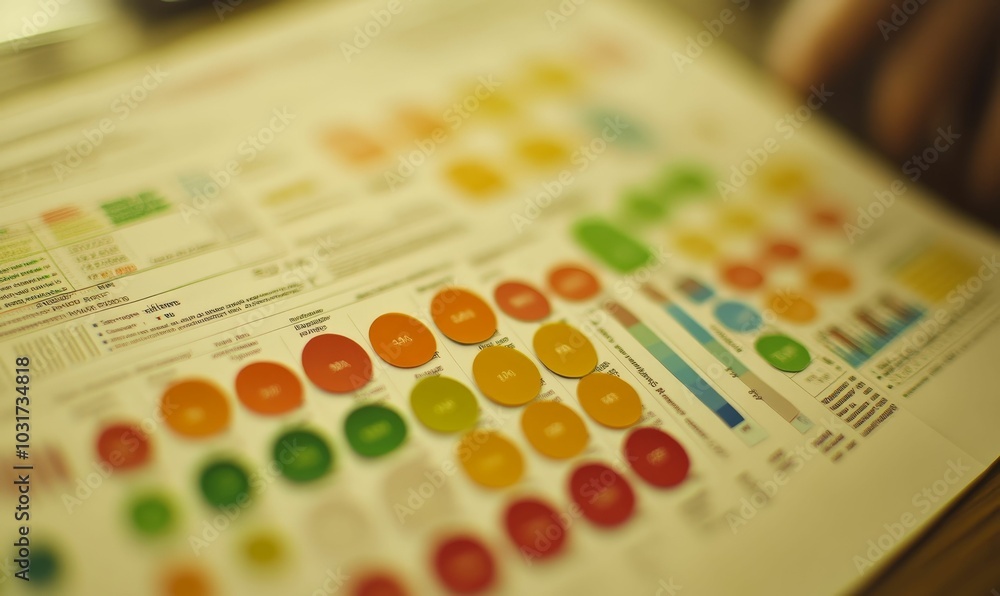 Colorful chart on a white page. Colorful chart on a white page.