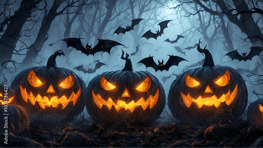 halloween pumpkin with bats halloween pumpkin with bats