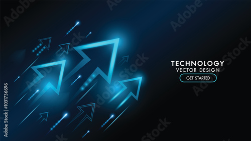Abstract technology background Hi-tech communication concept, technology, digital business, innovation, science fiction scene vector illustration with copy-space.