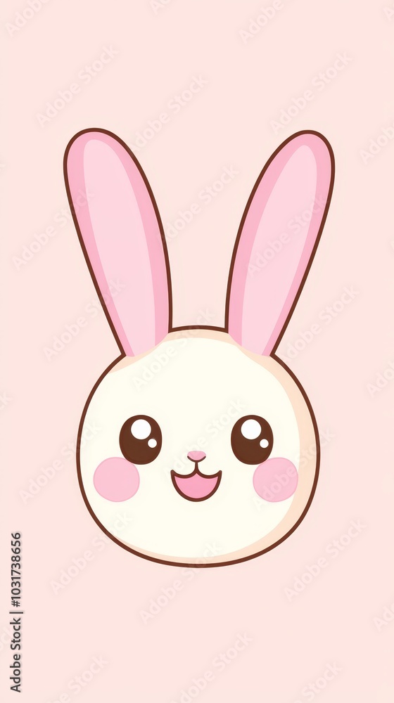 A cartoon bunny against a solid pink background A cartoon bunny against a solid pink background