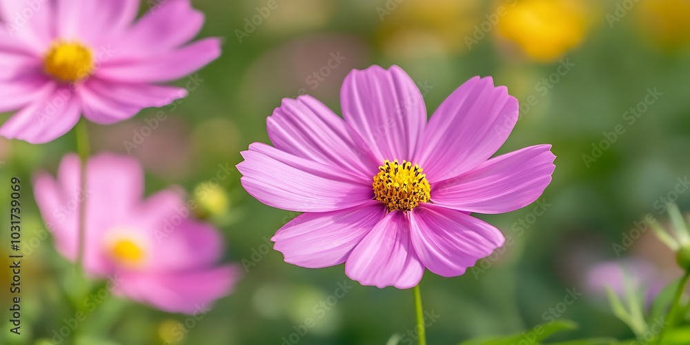 Cosmos flowers in the garden, Cosmos flowers blooming in the garden Cosmos flowers in the garden, Cosmos flowers blooming in the garden