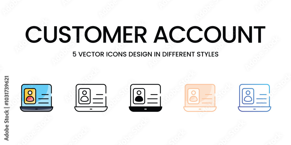 Customer Account vector icons set ready to use wed and mobile apps. Customer Account vector icons set ready to use wed and mobile apps.