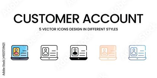 Customer Account vector icons set ready to use wed and mobile apps.