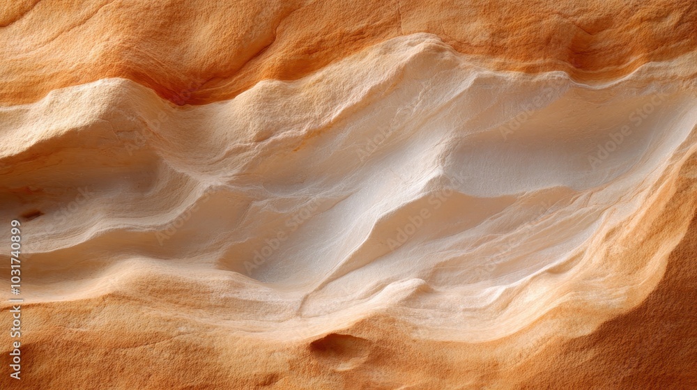 A captivating close-up of rippling sandstone with soft, flowing patterns and rich orange hues, showcasing nature's artistry in rock formation and erosion details. A captivating close-up of rippling sandstone with soft, flowing patterns and rich orange hues, showcasing nature's artistry in rock formation and erosion details.