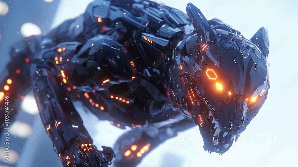 Cybernetic Beast: Futuristic Warfare 3D Render Illustration Cybernetic Beast: Futuristic Warfare 3D Render Illustration