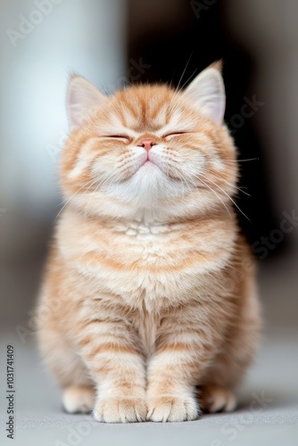  A close-up of a cat dozing on the ground, eyes shut, expressing a drowsy countenance