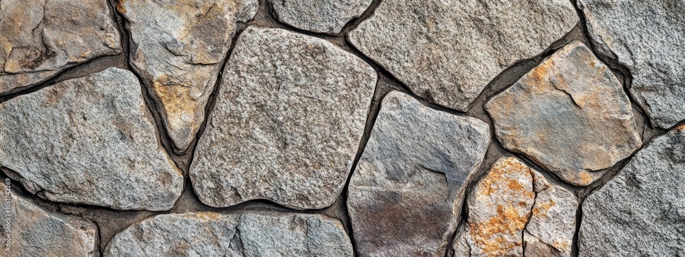 Fototapeta premium A close-up view of irregularly shaped stone tiles arranged in a pattern.