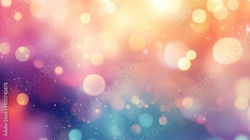 Abstract Blurred Background with Pastel Colors and Bokeh Lights