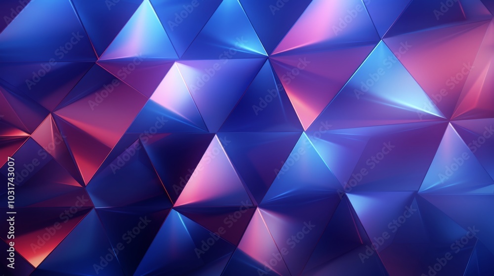Fototapeta premium Vibrant Blue Geometric Background with Triangle Patterns