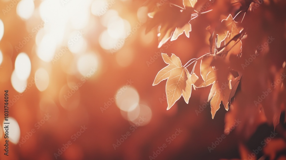 A close-up of autumn leaves illuminated by soft sunlight, creating a warm, tranquil atmosphere. A close-up of autumn leaves illuminated by soft sunlight, creating a warm, tranquil atmosphere.