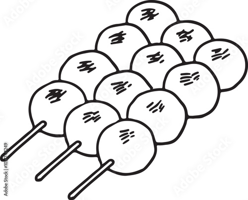 みたらし団子線画