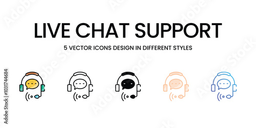 Live Chat Support vector icons set ready to use wed and mobile apps.