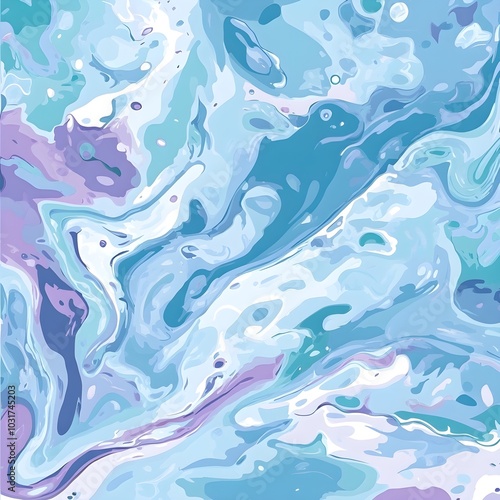 Abstract Marble Swirls in Blue and Purple